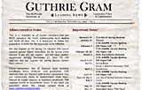 Guthrie Gram newsletter mock-up